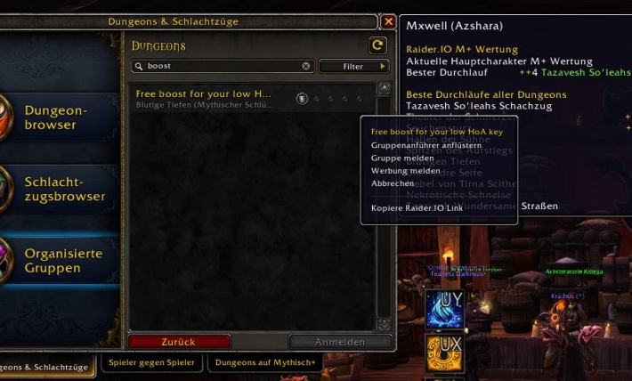 Boosting in LFG-Gruppen melden