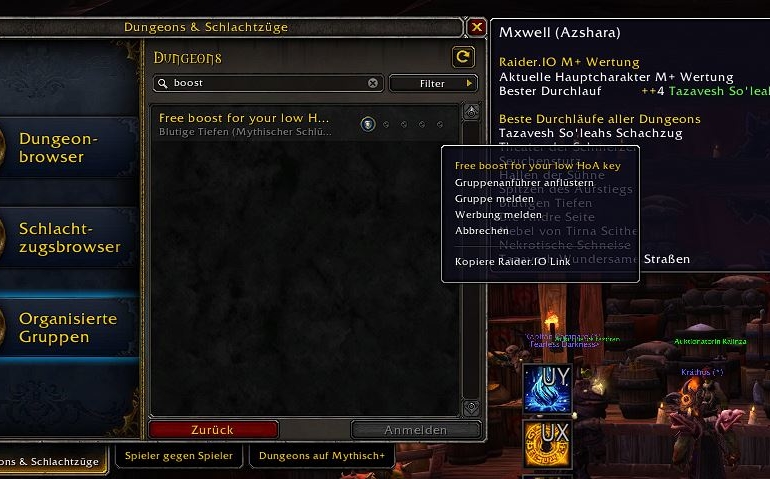 Boosting in LFG-Gruppen melden