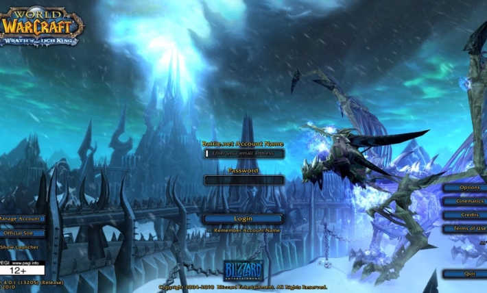 World of Warcraft: Wrath of the Lich King - Login Screen