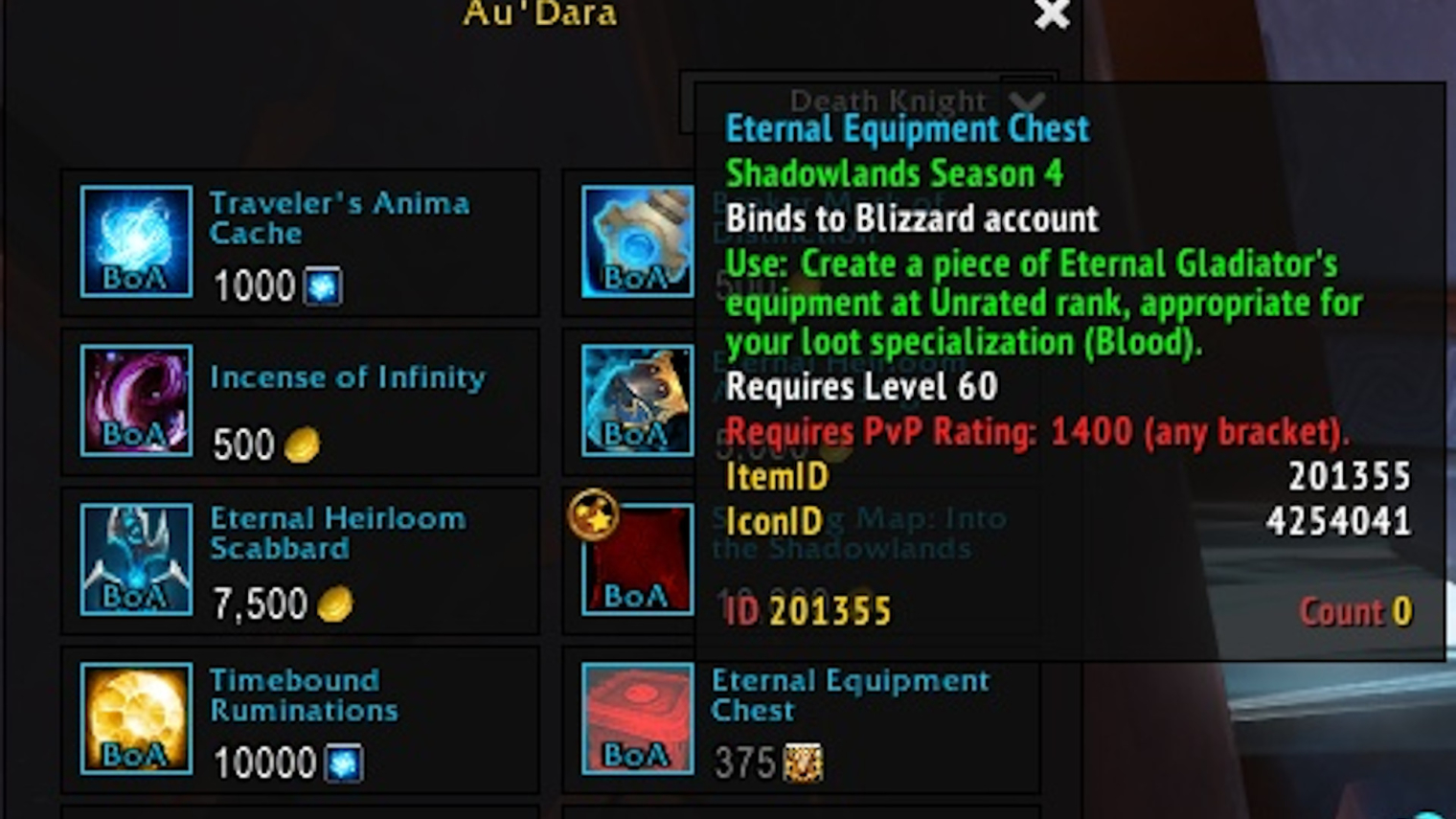 Eternal Equipment Chest Accountweites PvPGear kaufen