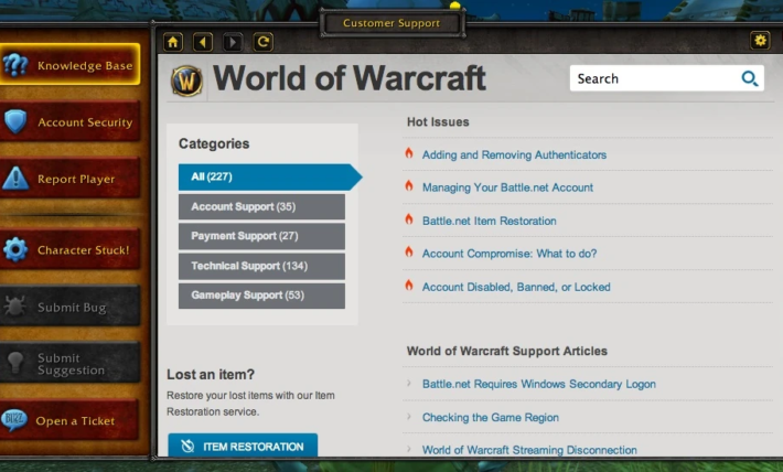 Der Kundendienst von World of Warcraft