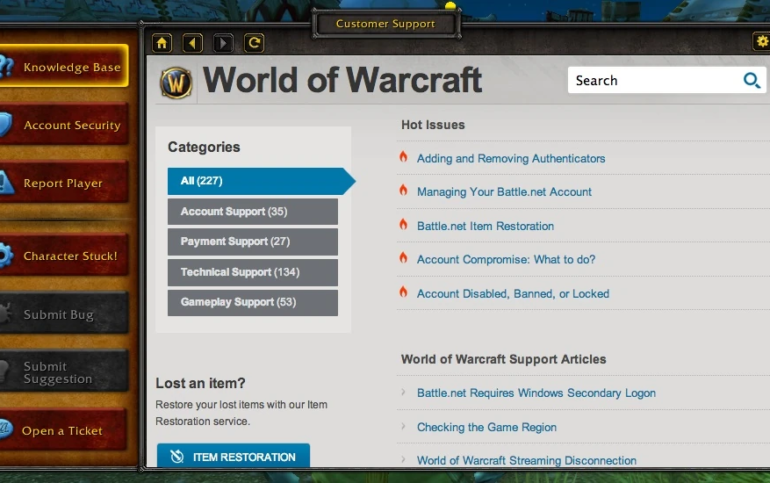 Der Kundendienst von World of Warcraft